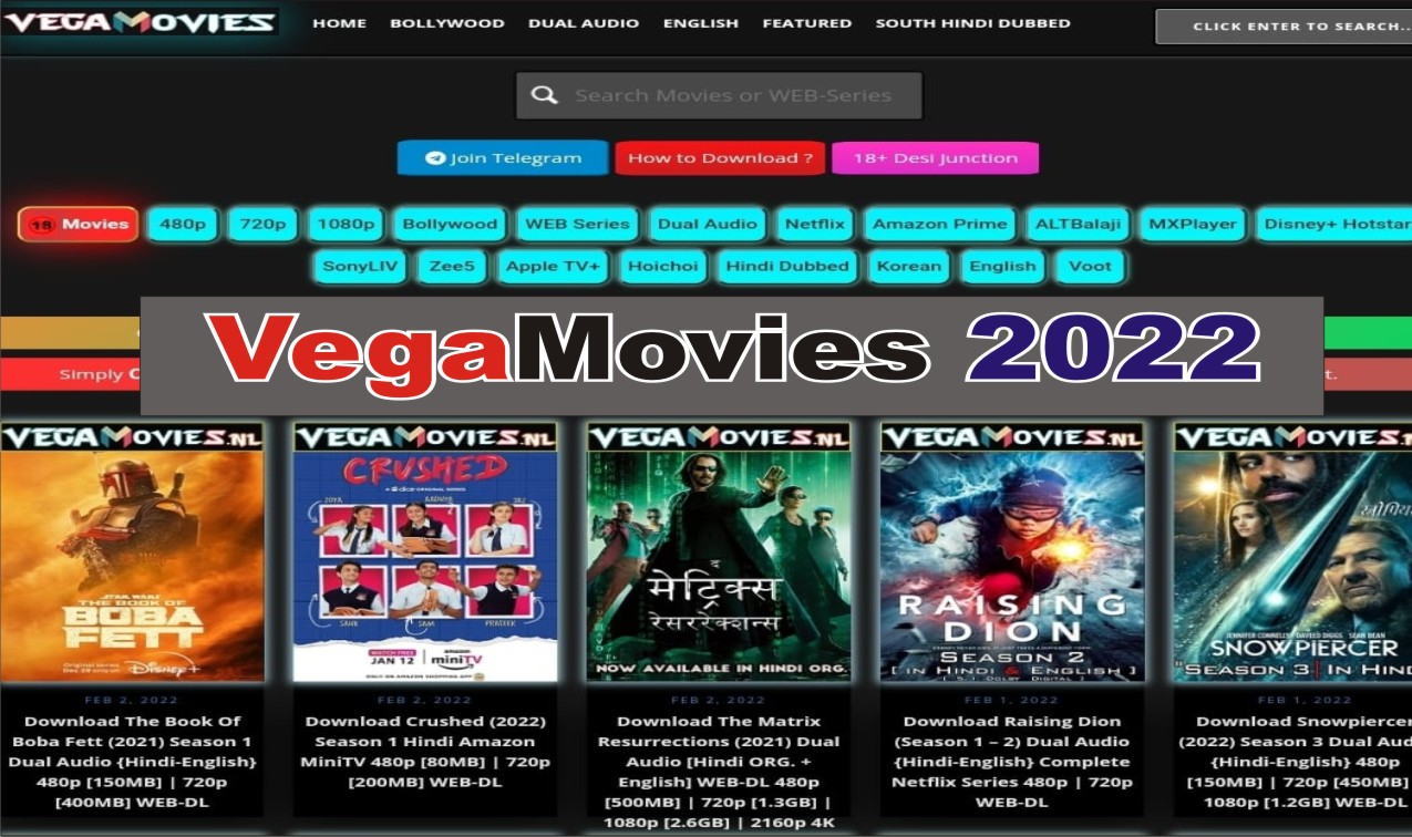 Vegamovies 2023 Bollywood Tamil Telugu Hindi Dubbed HD Movies Download Webseries Vegamovies.com, Vegamovies.in